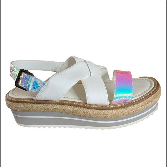 SixtySeven shoes  Echos Iridescent Espadrille Platform Sandals size 38 - Picture 4 of 7